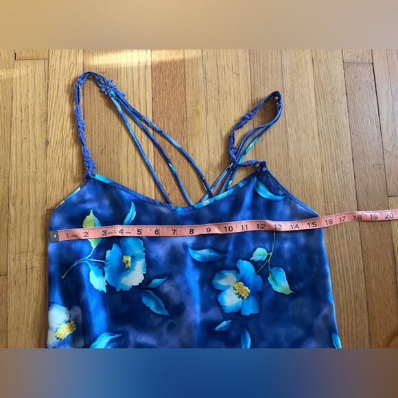 90s Vintage Satin Floral Mini Dress - Picture 4 of 7